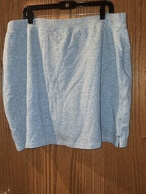 Gloria Vanderbuilt Sport Classic Light Gray Knit Skort 2X NEW